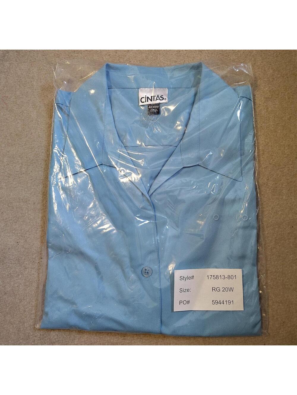 Cintas Blue Button Front Work Shirt Size 20w Style 175813